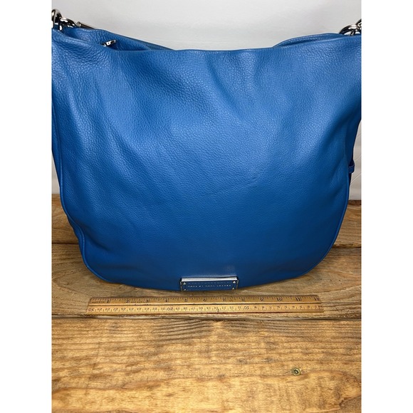 MARC JACOBS Too Hot To Handle Sky Blue Pebbled Leather  CROSSBODY Shoulder HOBO - Picture 12 of 16